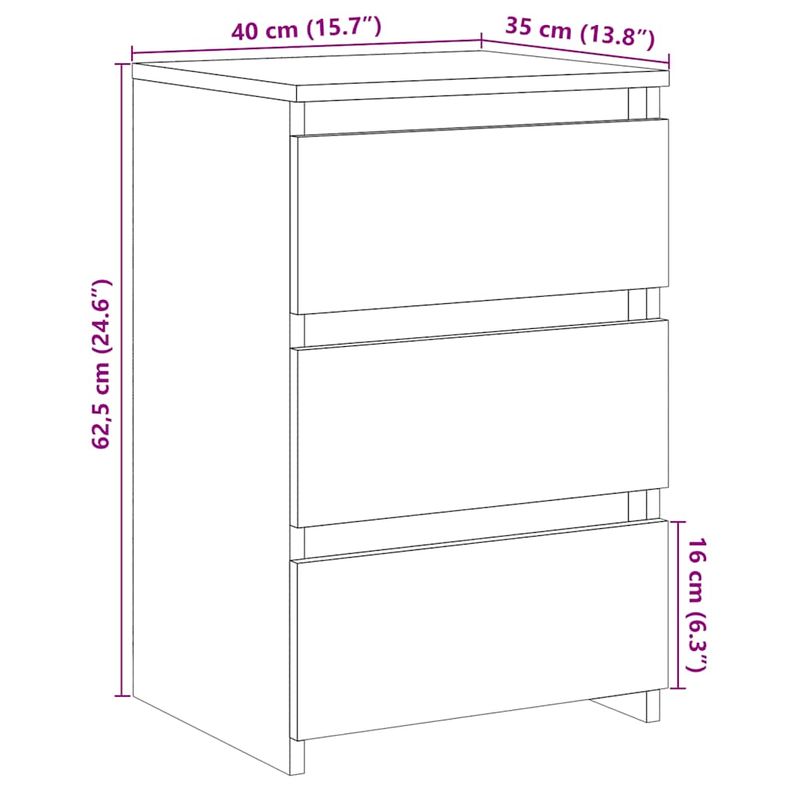Casa si Gradina - Mobilier - Comode si corpuri - Noptiere - Noptiere, 2 buc., stejar artizanal 40x35x62,5 cm lemn prelucrat - Infinity.ro