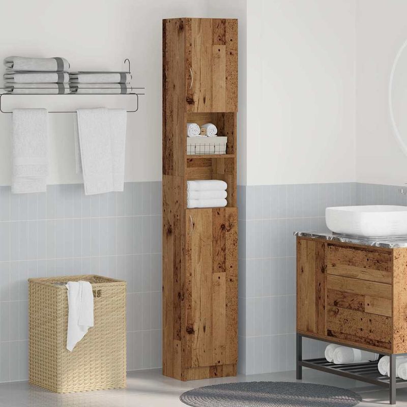 Casa si Gradina - Mobilier - Mobilier baie - Comode baie - Dulap de baie, lemn vechi, 32x25,5x190 cm, PAL - Infinity.ro