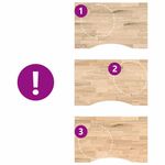 Casa si Gradina - Constructii - Lemn constructii - Placi lemn - Blat de birou netratat din lemn masiv de stejar dreptunghiular, mărime 80x60x2.5 cm - Infinity.ro