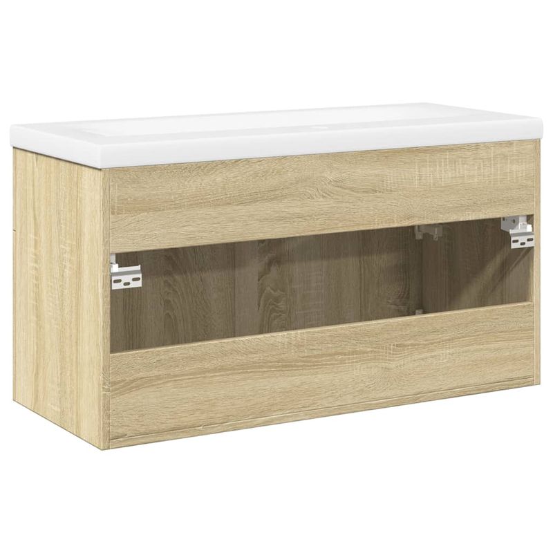Casa si Gradina - Mobilier - Mobilier baie - Comode baie - Dulap pentru chiuveta de baie, lavoar incorporat, stejar sonoma - Infinity.ro