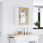 Casa si Gradina - Mobilier - Comode si corpuri - Corpuri bucatarie - Dulap de bucatarie cu usa de sticla din stejar Sonoma „Porto”., model 1x dulap de perete din sticlă (1 ușă), mărime 40x31x60 cm - Infinity.ro