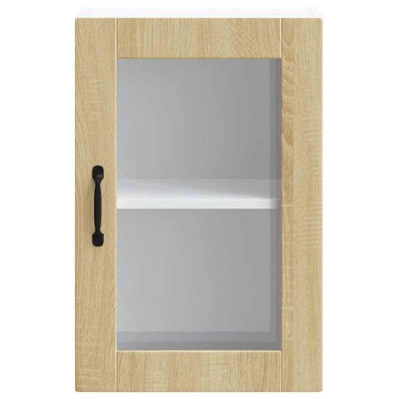 Casa si Gradina - Mobilier - Comode si corpuri - Corpuri bucatarie - Dulap de bucatarie cu usa de sticla din stejar Sonoma „Porto”., model 1x dulap de perete din sticlă (1 ușă), mărime 40x31x60 cm - Infinity.ro