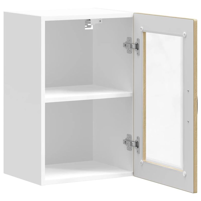 Casa si Gradina - Mobilier - Comode si corpuri - Corpuri bucatarie - Dulap de bucatarie cu usa de sticla din stejar Sonoma „Porto”., model 1x dulap de perete din sticlă (1 ușă), mărime 40x31x60 cm - Infinity.ro