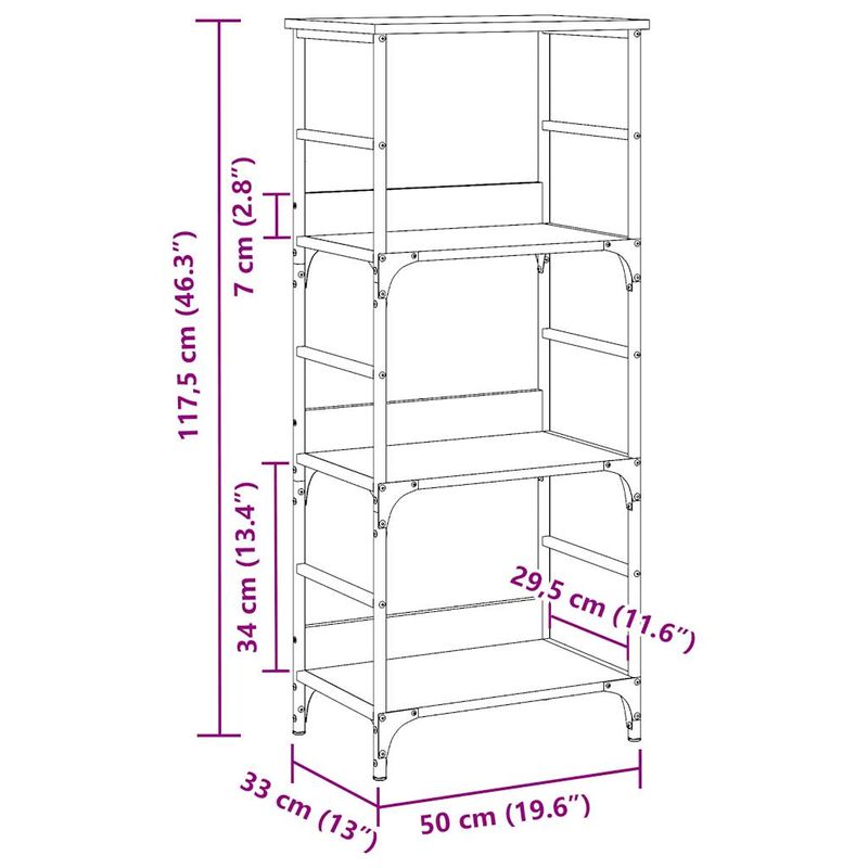 Casa si Gradina - Mobilier - Biblioteci si rafturi - Biblioteci - Biblioteca, lemn vechi, 50x33x117,5 cm, lemn prelucrat - Infinity.ro