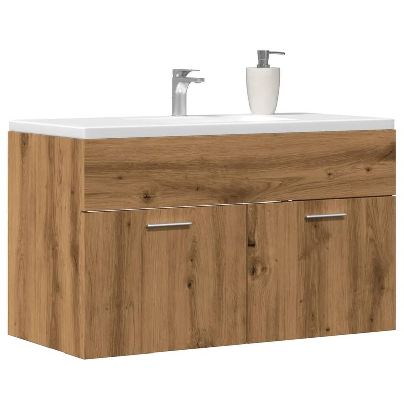 Casa si Gradina - Mobilier - Mobilier baie - Comode baie - Dulap chiuveta baie, stejar artizanal 90x38,5x46 cm lemn - Infinity.ro
