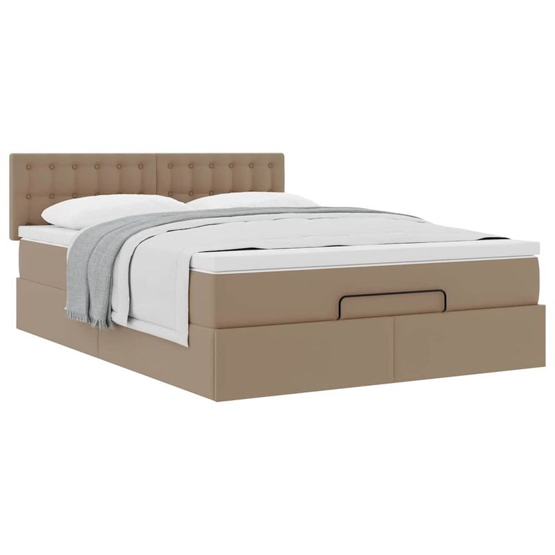 Casa si Gradina - Mobilier - Paturi si accesorii - Paturi - Cadru de pat otoman cu saltea Cappucino piele artificiala - Infinity.ro
