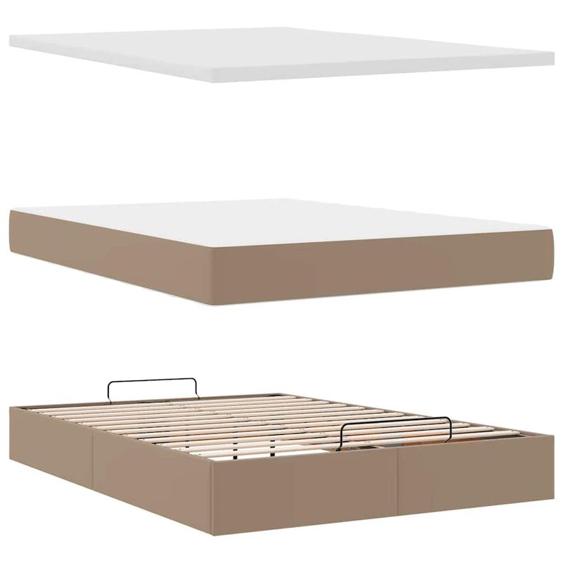 Casa si Gradina - Mobilier - Paturi si accesorii - Paturi - Cadru de pat otoman cu saltea Cappucino piele artificiala - Infinity.ro