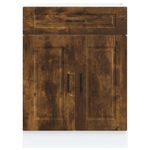 Casa si Gradina - Mobilier - Comode si corpuri - Corpuri bucatarie - Dulap de bucatarie „Porto” din lemn de lemn de stejar afumat, model 1x dulap inferior (2 uși 1 sertar), mărime 60x46x81.5 cm - Infinity.ro