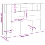 Casa si Gradina - Mobilier - Dulapuri si sifoniere - Dulapuri - Tablie pat dulap stejar artizanal 160x18,5x103,5 cm lemn - Infinity.ro