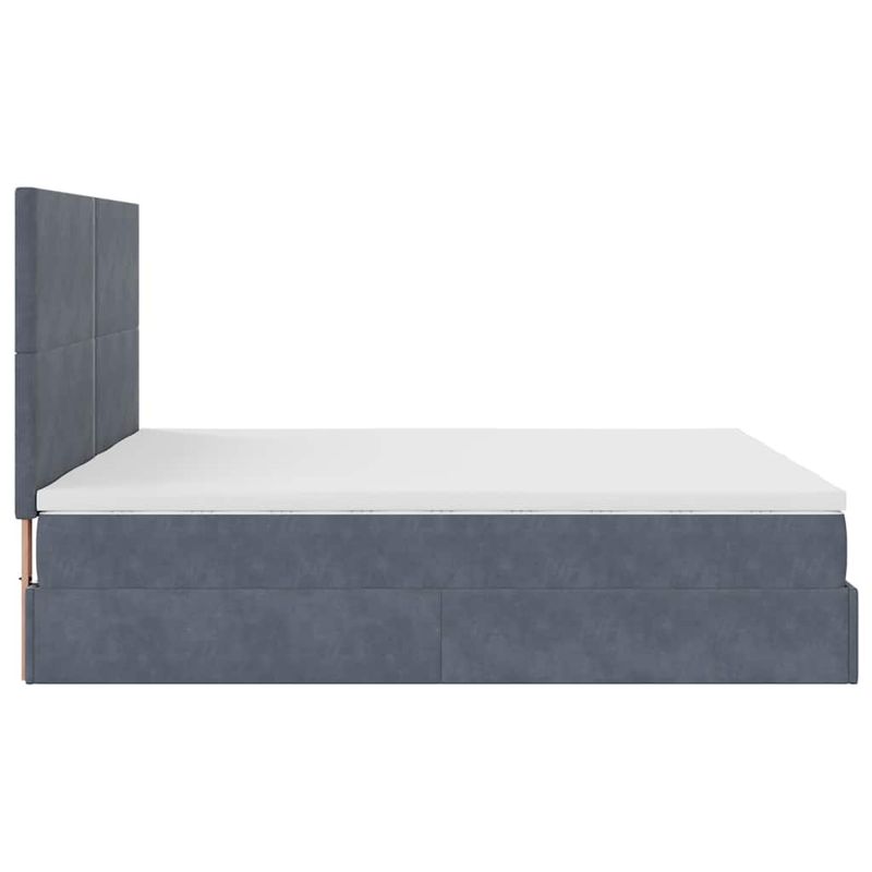 Casa si Gradina - Mobilier - Paturi si accesorii - Paturi - Cadru de pat otoman cu saltele Gri inchis 160x200cm catifea - Infinity.ro