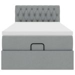 Casa si Gradina - Mobilier - Paturi si accesorii - Paturi - Pat otoman cu saltea tesatura gri deschis 100x200 cm, model design cu nasturi - Infinity.ro