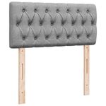 Casa si Gradina - Mobilier - Paturi si accesorii - Paturi - Pat otoman cu saltea tesatura gri deschis 100x200 cm, model design cu nasturi - Infinity.ro