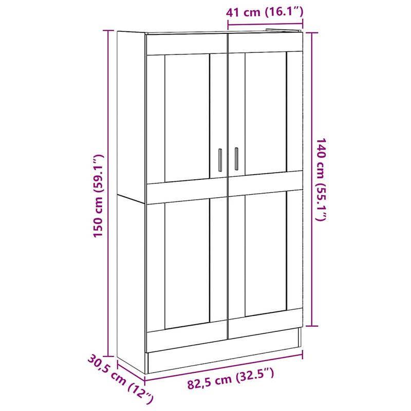 Casa si Gradina - Mobilier - Comode si corpuri - Comode - Dulap inalt, stejar artizanal, 82,5x30,5x150 cm, lemn prelucrat - Infinity.ro