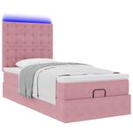 Casa si Gradina - Mobilier - Paturi si accesorii - Paturi - Cadru de pat otoman cu saltele Roz 100x200cm catifea - Infinity.ro