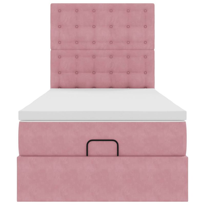 Casa si Gradina - Mobilier - Paturi si accesorii - Paturi - Cadru de pat otoman cu saltele Roz 100x200cm catifea - Infinity.ro