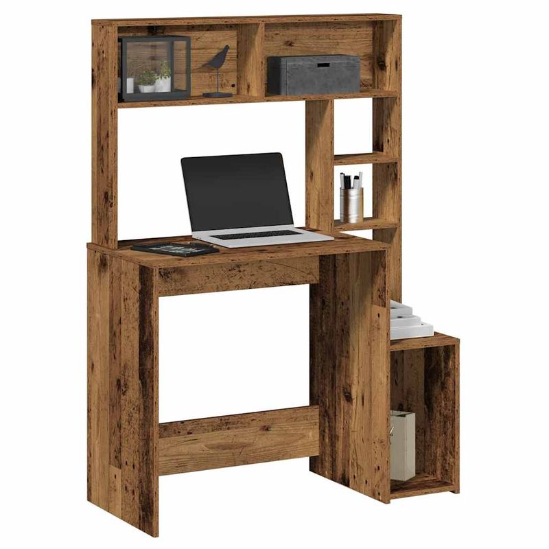 Casa si Gradina - Mobilier - Mese si birouri - Birouri - Birou cu rafturi, lemn vechi, 100x45x140 cm, lemn prelucrat - Infinity.ro