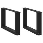 Casa si Gradina - Mobilier - Feronerie si accesorii mobila - Picioare pentru masuta de cafea in forma de U 2 buc Negru Otel - Infinity.ro