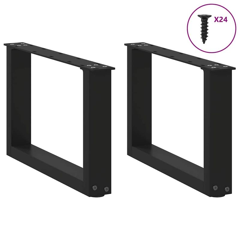 Casa si Gradina - Mobilier - Feronerie si accesorii mobila - Picioare pentru masuta de cafea in forma de U 2 buc Negru Otel - Infinity.ro