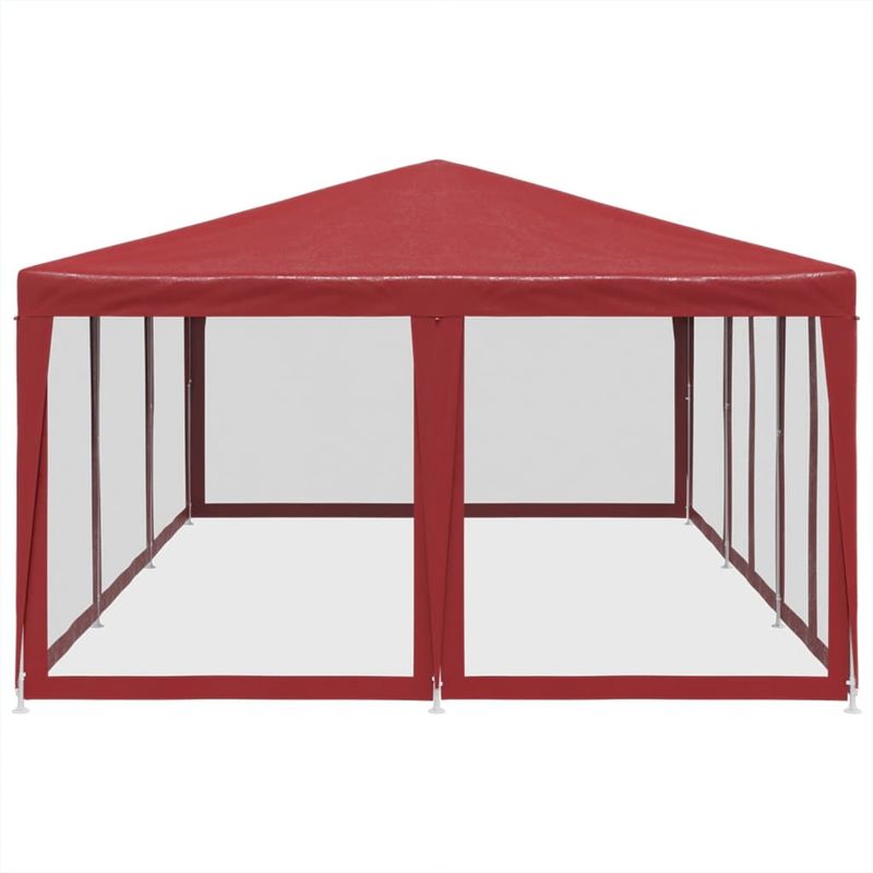 Casa si Gradina - Gradina si terasa - Umbrele si pavilioane - Pavilioane - Cort de petrecere cu 10 pereti din plasa, rosu, 6x4 m, HDPE - Infinity.ro