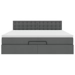 Casa si Gradina - Mobilier - Paturi si accesorii - Paturi - Cadru pat otoman cu saltea tesatura gri inchis 160x200 cm - Infinity.ro