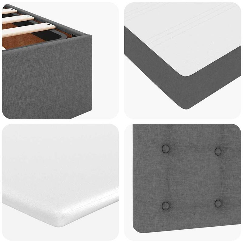 Casa si Gradina - Mobilier - Paturi si accesorii - Paturi - Cadru pat otoman cu saltea tesatura gri inchis 160x200 cm - Infinity.ro