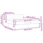 Casa si Gradina - Mobilier - Paturi si accesorii - Paturi - Cadru pat otoman cu saltea tesatura gri inchis 160x200 cm - Infinity.ro