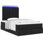Casa si Gradina - Mobilier - Paturi si accesorii - Paturi - Cadru de pat otoman cu saltea tesatura neagra 120x200cm - Infinity.ro