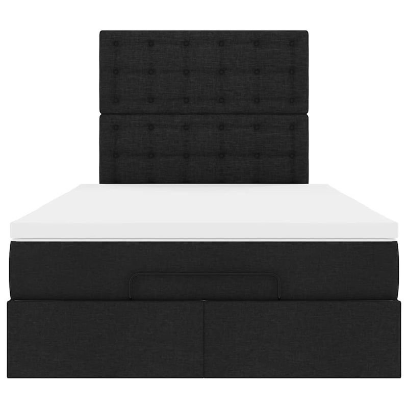 Casa si Gradina - Mobilier - Paturi si accesorii - Paturi - Cadru de pat otoman cu saltea tesatura neagra 120x200cm - Infinity.ro