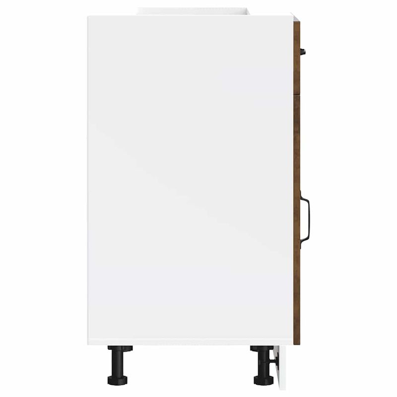 Casa si Gradina - Mobilier - Comode si corpuri - Corpuri bucatarie - Dulap de bucatarie „Kalmar” din lemn de lemn de stejar afumat, model 1x dulap inferior (1 ușă 1 sertar), mărime 50x46x81.5 cm - Infinity.ro