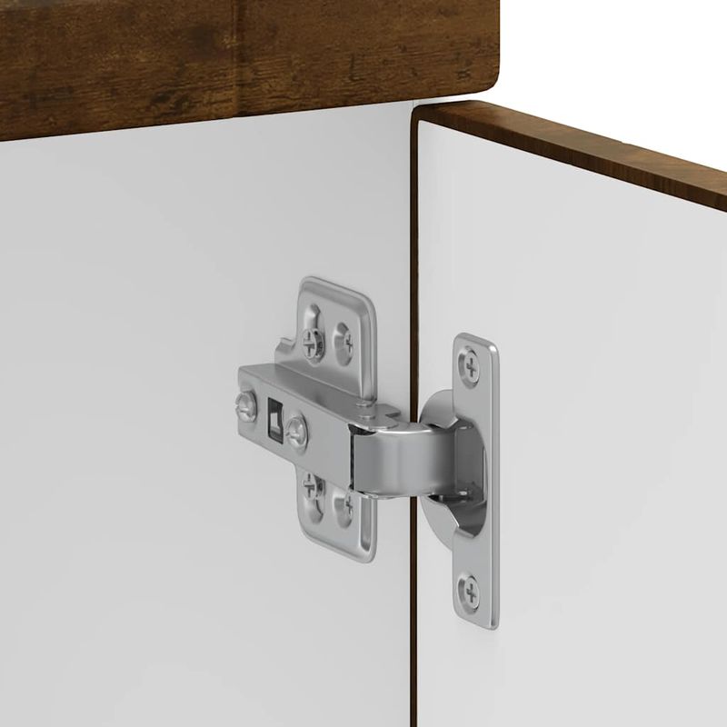 Casa si Gradina - Mobilier - Comode si corpuri - Corpuri bucatarie - Dulap de bucatarie „Kalmar” din lemn de lemn de stejar afumat, model 1x dulap inferior (1 ușă 1 sertar), mărime 50x46x81.5 cm - Infinity.ro