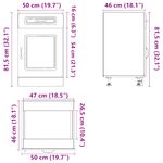Casa si Gradina - Mobilier - Comode si corpuri - Corpuri bucatarie - Dulap de bucatarie „Kalmar” din lemn de lemn de stejar afumat, model 1x dulap inferior (1 ușă 1 sertar), mărime 50x46x81.5 cm - Infinity.ro