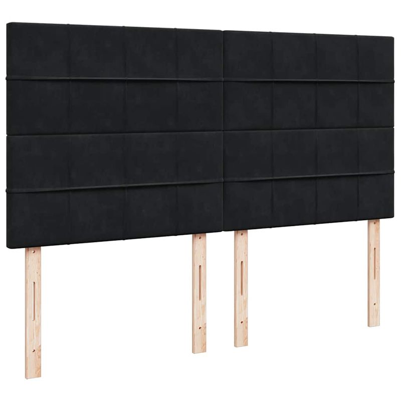 Casa si Gradina - Mobilier - Paturi si accesorii - Paturi - Cadru de pat otoman cu saltele, catifea neagra 160x200cm - Infinity.ro