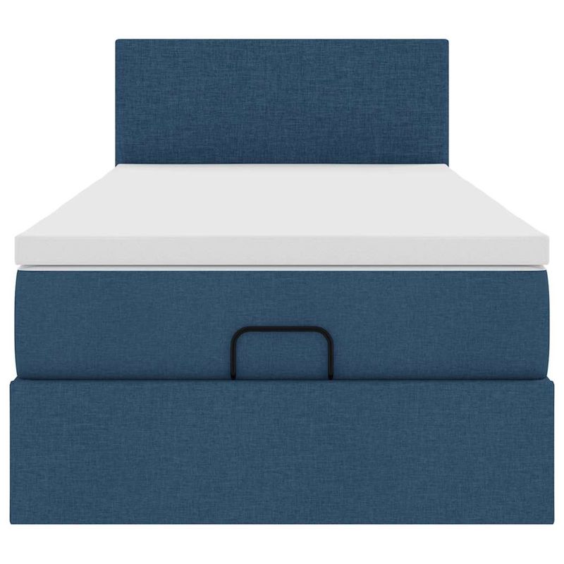 Casa si Gradina - Mobilier - Paturi si accesorii - Paturi - Cadru de pat otoman cu saltea tesatura albastra 90x200cm - Infinity.ro