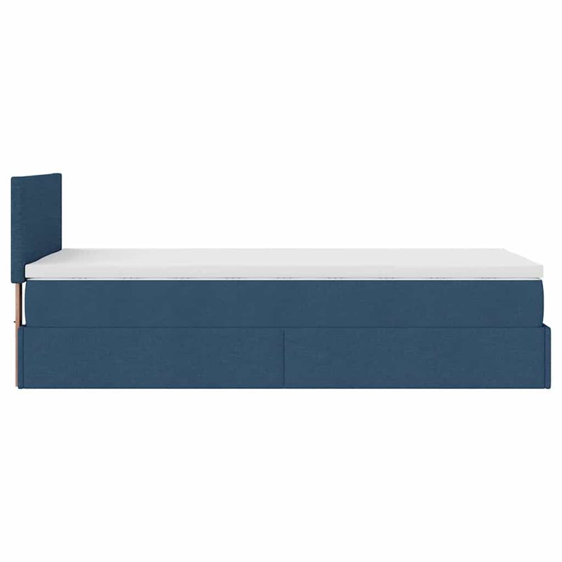 Casa si Gradina - Mobilier - Paturi si accesorii - Paturi - Cadru de pat otoman cu saltea tesatura albastra 90x200cm - Infinity.ro