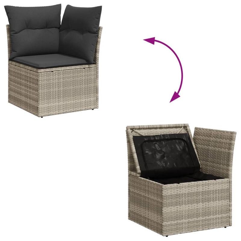 Casa si Gradina - Gradina si terasa - Mobilier exterior - Seturi mobila gradina - Set canapea de gradina cu perne, 4 piese, gri deschis poliratan - Infinity.ro