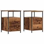 Casa si Gradina - Mobilier - Comode si corpuri - Noptiere - Noptiere, 2 buc, lemn vechi, 34x35,5x50 cm, lemn prelucrat - Infinity.ro