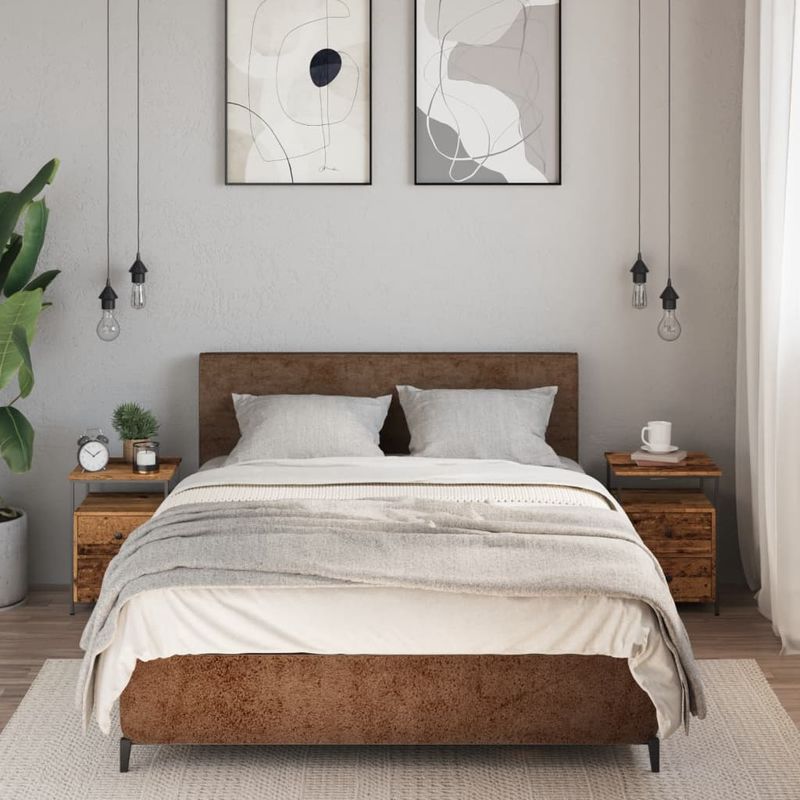 Casa si Gradina - Mobilier - Comode si corpuri - Noptiere - Noptiere, 2 buc, lemn vechi, 34x35,5x50 cm, lemn prelucrat - Infinity.ro