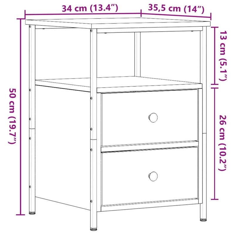 Casa si Gradina - Mobilier - Comode si corpuri - Noptiere - Noptiere, 2 buc, lemn vechi, 34x35,5x50 cm, lemn prelucrat - Infinity.ro