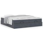 Casa si Gradina - Mobilier - Paturi si accesorii - Paturi - Cadru de pat otoman cu saltele Gri inchis 200x200cm catifea - Infinity.ro