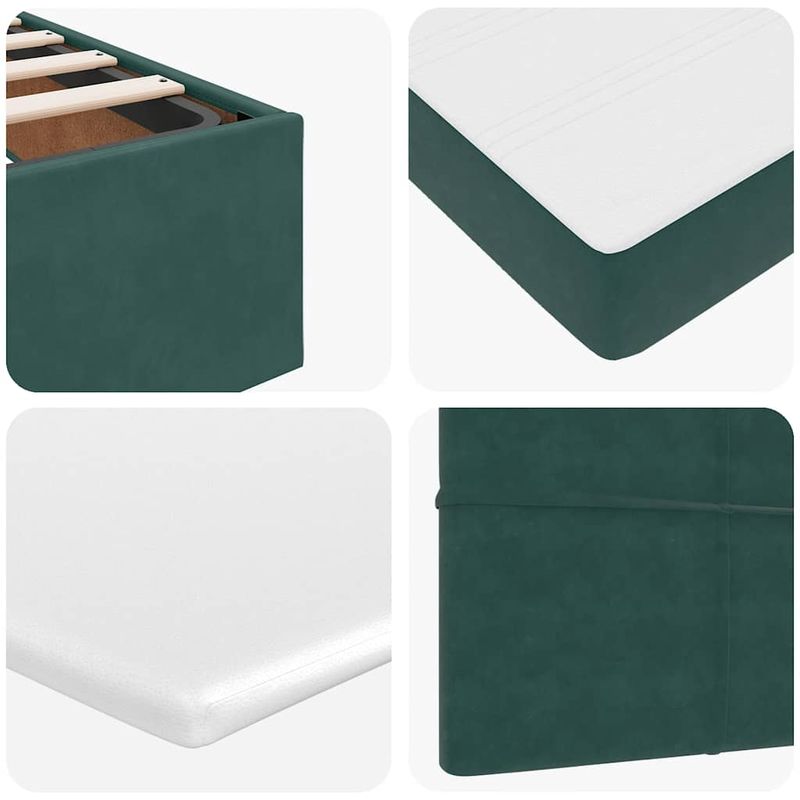 Casa si Gradina - Mobilier - Paturi si accesorii - Paturi - Cadru de pat otoman cu saltea verde inchis 180x200cm catifea - Infinity.ro