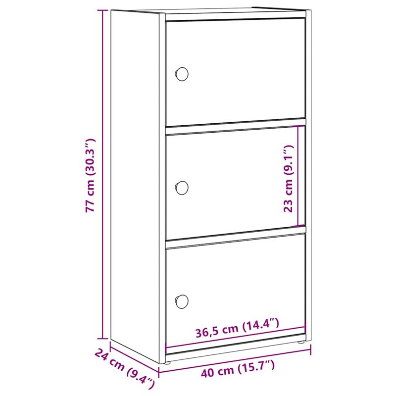 Casa si Gradina - Mobilier - Biblioteci si rafturi - Biblioteci - Biblioteca, stejar artizanal, 40x24x77 cm, lemn prelucrat - Infinity.ro