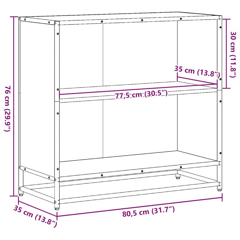 Casa si Gradina - Mobilier - Biblioteci si rafturi - Biblioteci - Biblioteca, gri sonoma, 80x35x76 cm, lemn prelucrat - Infinity.ro