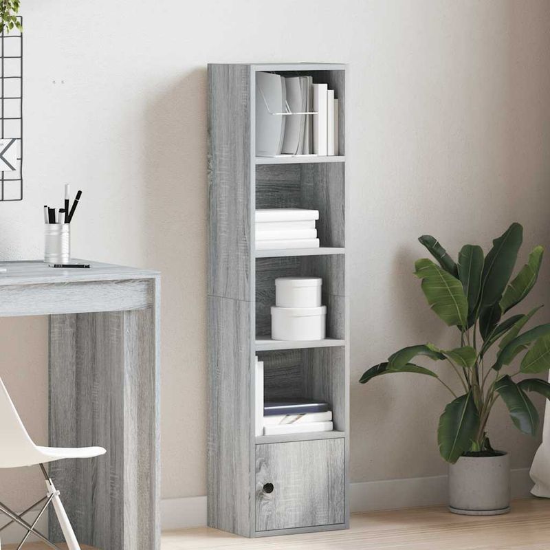 Casa si Gradina - Mobilier - Biblioteci si rafturi - Biblioteci - Biblioteca, gri sonoma, 31x24x127 cm, lemn prelucrat - Infinity.ro