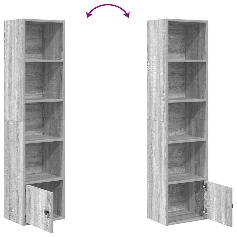 Casa si Gradina - Mobilier - Biblioteci si rafturi - Biblioteci - Biblioteca, gri sonoma, 31x24x127 cm, lemn prelucrat - Infinity.ro