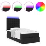 Casa si Gradina - Mobilier - Paturi si accesorii - Paturi - Cadru de pat otoman cu saltea neagra 90x190cm piele artificiala - Infinity.ro