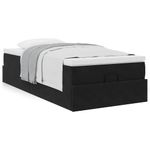 Casa si Gradina - Mobilier - Paturi si accesorii - Paturi - Cadru de pat otoman cu saltea, catifea neagra 100x200cm - Infinity.ro