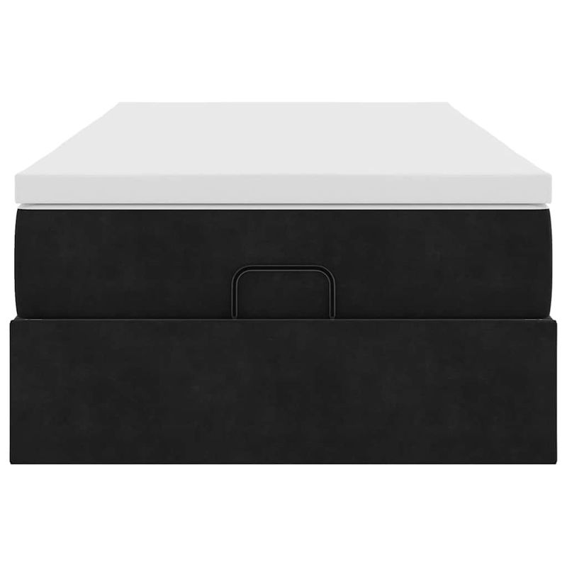 Casa si Gradina - Mobilier - Paturi si accesorii - Paturi - Cadru de pat otoman cu saltea, catifea neagra 100x200cm - Infinity.ro