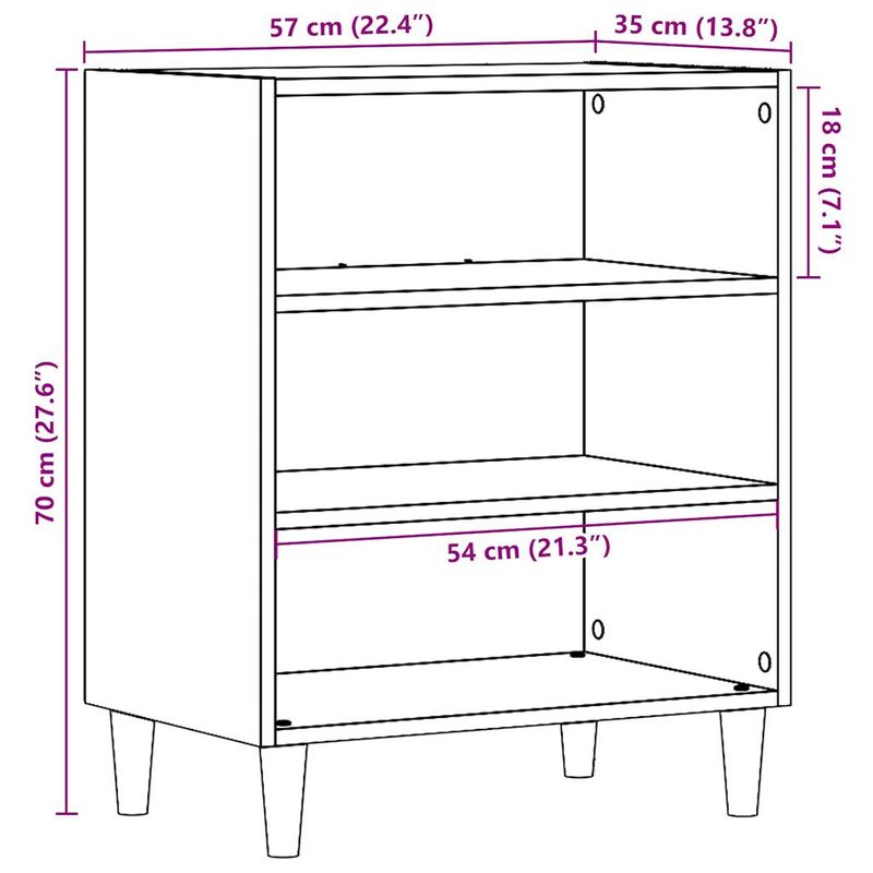 Casa si Gradina - Mobilier - Comode si corpuri - Comode - Dulap, stejar artizanal, 57x35x75 cm, lemn prelucrat - Infinity.ro