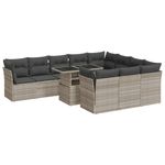 Casa si Gradina - Gradina si terasa - Mobilier exterior - Seturi mobila gradina - Set canapele de gradina cu perne, 11 piese, gri, poliratan - Infinity.ro