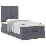 Casa si Gradina - Mobilier - Paturi si accesorii - Paturi - Cadru de pat otoman cu saltele Gri inchis 100x200cm catifea - Infinity.ro